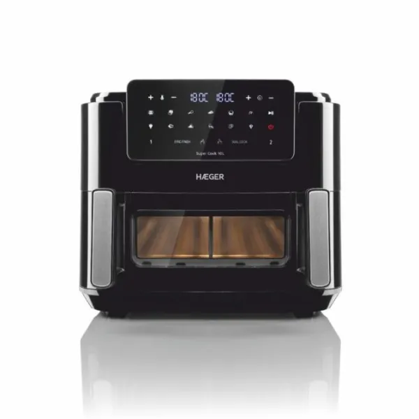 Freidora Inteligente Super Cook 10L 2 Cubetas Negro Haeger