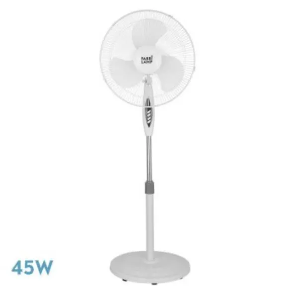 Ventilador De Pie Bise Blanco 3 Velocidades 45w 3 Aspas Oscilante Control Remoto Y Temporizador