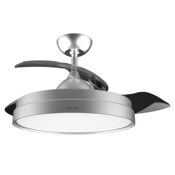 Cecotec EnergySilence Aero 4280 Invisible Steel Ventilador de Techo con Aspas Retráctiles y Luz 40W