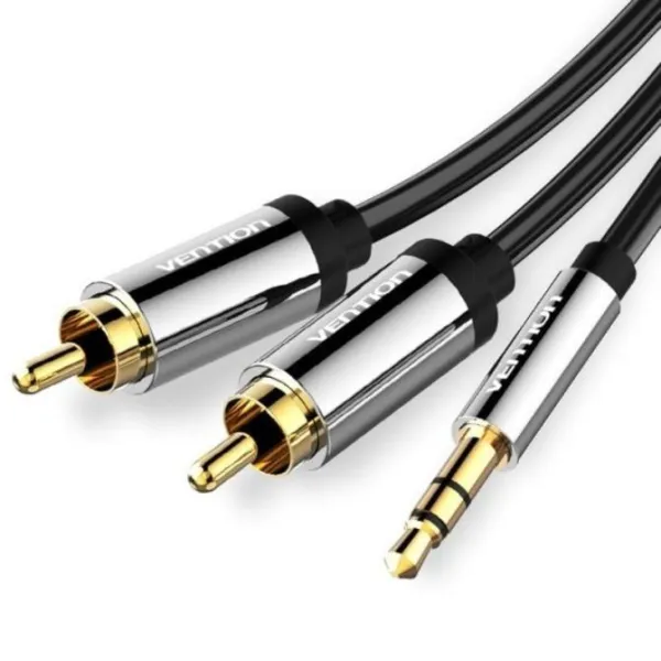 Cable Estéreo Vention BCFBL/ Jack 3.5 Macho - 2x RCA Macho/ 10m/ Negro
