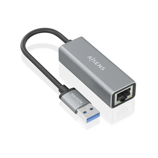 Adaptador USB 3.0 Aisens A106-0897/ USB Macho - RJ45 Hembra/ 15cm/ Gris