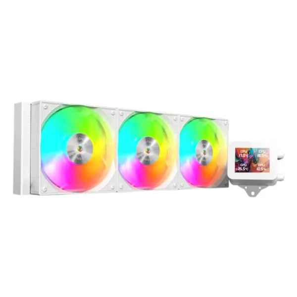 Mars Gaming ML-VISION360 Refrigeración Líquida AiO TDP 600W 3 Ventiladores ARGB Pantalla LCD Blanco