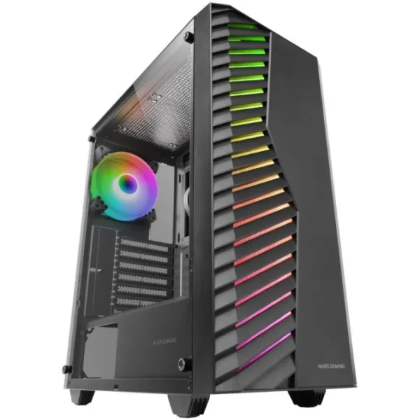Torre PC Mars Gaming MC-VOLT Caja ATX Ventilador ARGB 120mm Rejilla Frontal ARGB Cristal Templado Ne
