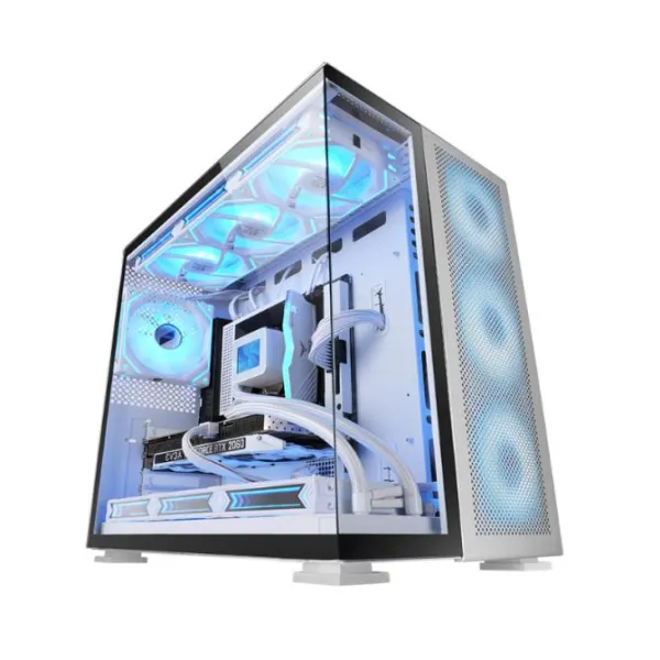 Torre PC Mars Gaming MC-NOVA2 Caja Gaming Custom XXL E-ATX Doble Cristal Templado Alumino USB-C Blan