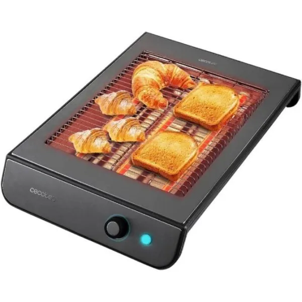 Tostador Horizontal Cecotec Turbo EasyToast InoxDark/ 900W/ Gris