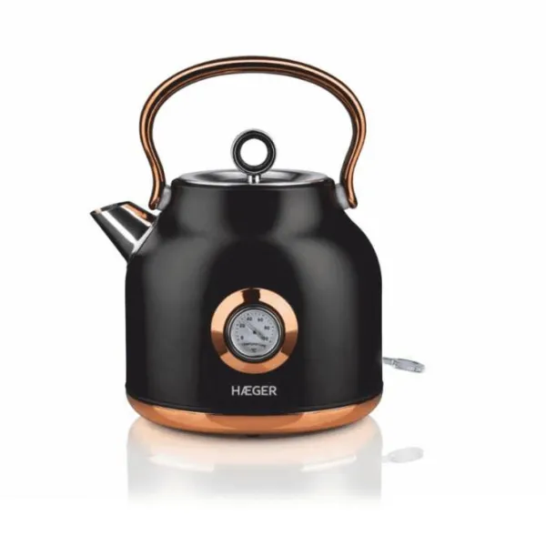 Hervidor Electrico Art Deco 1.7L 2200W Negro Inox Haeger