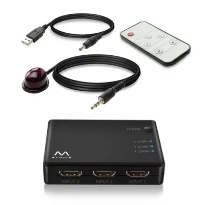 Ewent EW3730 Switch HDMI 3 Puertos + Mando Ewent EW3730 Switch HDMI 3 Puertos + Mando