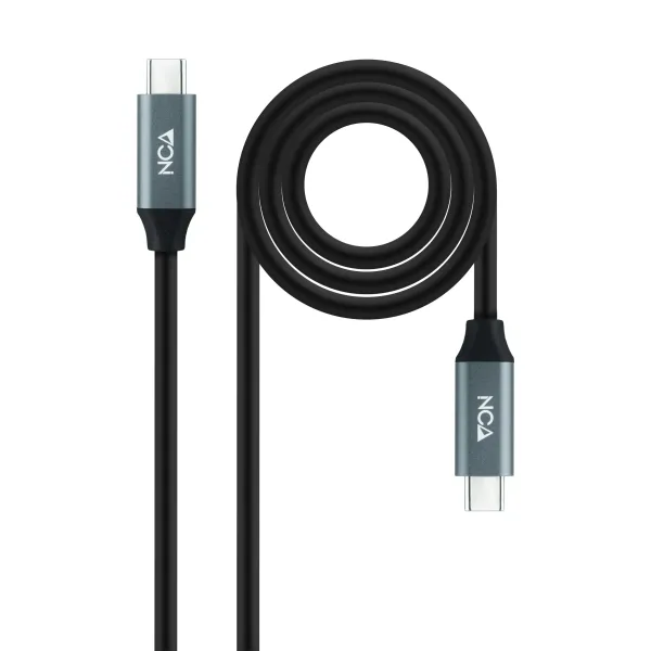 Nanocable Cable USB-C 3.2 Macho/Macho 2m Gris/Negro