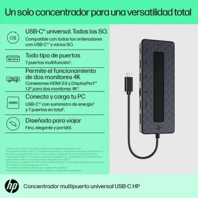 HP USB- C Concentrador Multipuerto Universal con Ethernet y