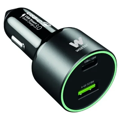 Woxter Cargador Rápido para Coche 2 Puertos USB-C + USB-A 100W Woxter Cargador Rápido para Coche 2 Puertos USB-C + USB-A 100W