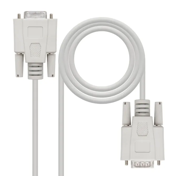 Nanocable Cable Serie Null Modem DB9 Macho a DB9 Hembra 1.8m