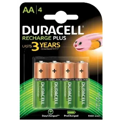 Pack de 4 Pilas AA Duracell HR6-B/ 1.2V/ Recargables Pack de 4 Pilas AA Duracell HR6-B/ 1.2V/ Recargables