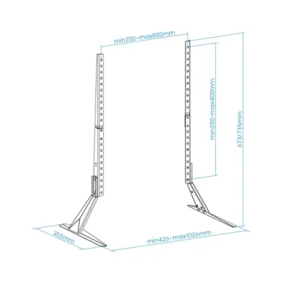 TooQ DB2375F-B Soporte de Mesa para TV 23”-75” VESA 800x400 Máx TooQ DB2375F-B Soporte de Mesa para TV 23”-75” VESA 800x400 Máx