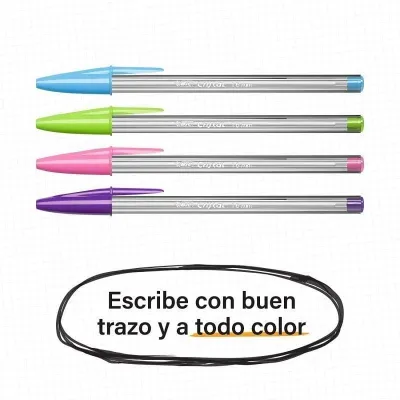 Bic Cristal Fun Caja de Bolígrafos Tinta de Aceite 20 Unidades