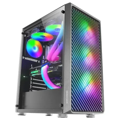 Mars Gaming MC-F ARGB Semi Tower Cristal Templado USB 3.2 Negra Mars Gaming MC-F ARGB Semi Tower Cristal Templado USB 3.2 Negra