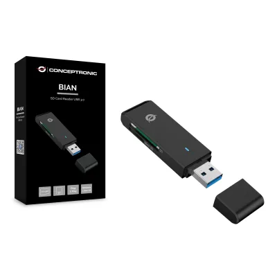 Conceptronic BIAN02B Lector de Tarjetas SD USB 3.0 Negro