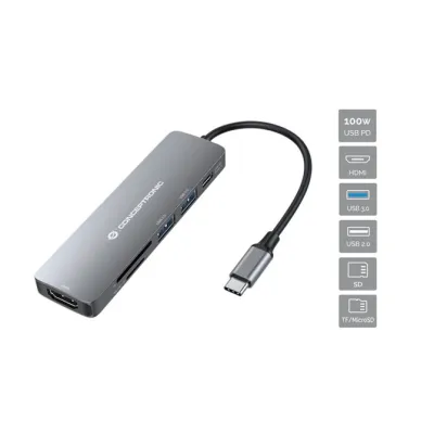 Conceptronic Adaptador USB Multifuncional 6-en-1 USB 3.0 60W Conceptronic Adaptador USB Multifuncional 6-en-1 USB 3.0 60W