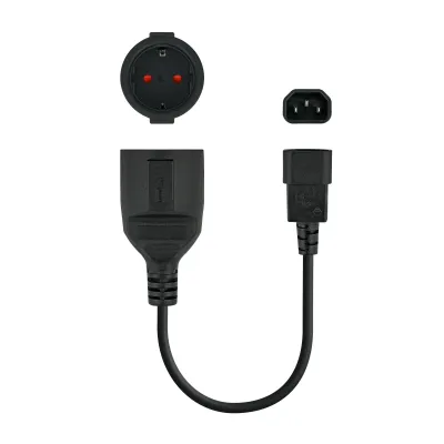 Nanocable Cable Adaptador C14 a CEE7 Macho/Hembra 25cm Nanocable Cable Adaptador C14 a CEE7 Macho/Hembra 25cm