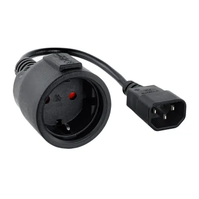 Nanocable Cable Adaptador C14 a CEE7 Macho/Hembra 25cm Nanocable Cable Adaptador C14 a CEE7 Macho/Hembra 25cm