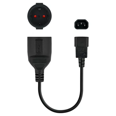 Nanocable Cable Adaptador C14 a CEE7 Macho/Hembra 25cm Nanocable Cable Adaptador C14 a CEE7 Macho/Hembra 25cm