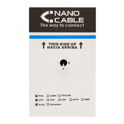 Nanocable UTP Flexible Cat5e 305m Cable de Red Gris Nanocable UTP Flexible Cat5e 305m Cable de Red Gris