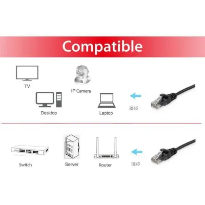 Equip Cable de Red UTP Cat 6 2m Negro Equip Cable de Red UTP Cat 6 2m Negro