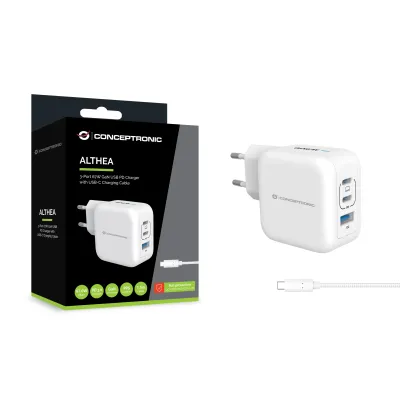 Cargador De Pared Conceptronic Usb-c X2 Usb-ax1 Quickcharge 3.0 Cargador De Pared Conceptronic Usb-c X2 Usb-ax1 Quickcharge 3.0