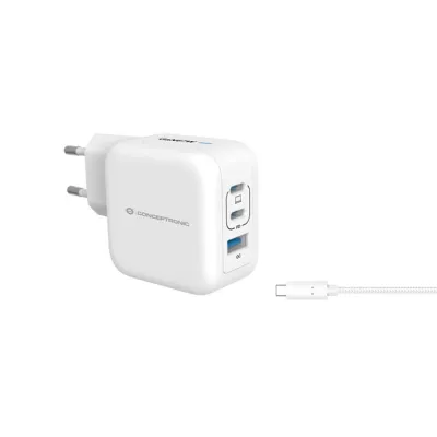 Cargador De Pared Conceptronic Usb-c X2 Usb-ax1 Quickcharge 3.0 Cargador De Pared Conceptronic Usb-c X2 Usb-ax1 Quickcharge 3.0