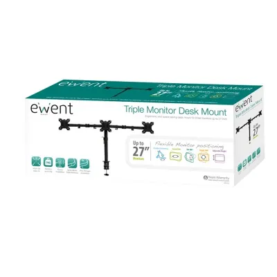 Ewent EW1513 Soporte de Mesa para 3 Monitores hasta 27" VESA Ewent EW1513 Soporte de Mesa para 3 Monitores hasta 27" VESA