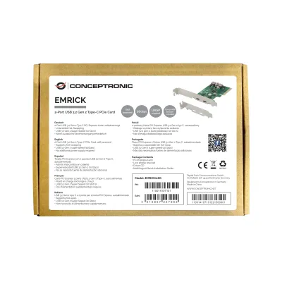 Conceptronic Tarjeta PCI-E USB-C 3.2 Autoalimentada Conceptronic Tarjeta PCI-E USB-C 3.2 Autoalimentada