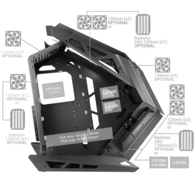 Torre PC Mars Gaming MC-TITAN Caja Gaming RGB XXL ATX Doble