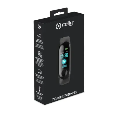 Celly TRAINERBAND Pulsera FitBand Monitor actividad negra Celly TRAINERBAND Pulsera FitBand Monitor actividad negra