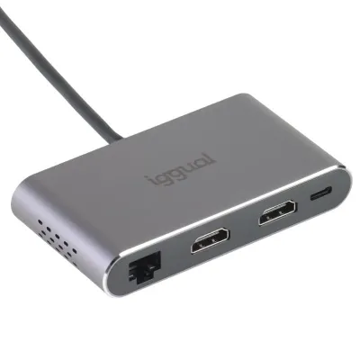 Iggual DOCK USB-C con 2x HDMI/RJ45 Gigabit/1x USB Iggual DOCK USB-C con 2x HDMI/RJ45 Gigabit/1x USB