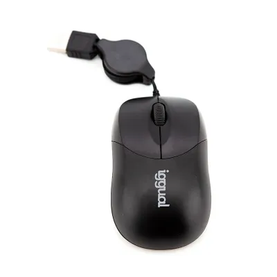 Iggual Ratón retráctil Mini 800 DPI, 3 botones USB, Negro Iggual Ratón retráctil Mini 800 DPI, 3 botones USB, Negro