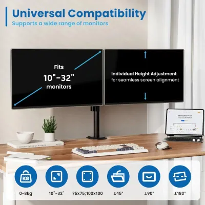 Ewent EW1512 Soporte de Mesa para Dos Monitores hasta 32"