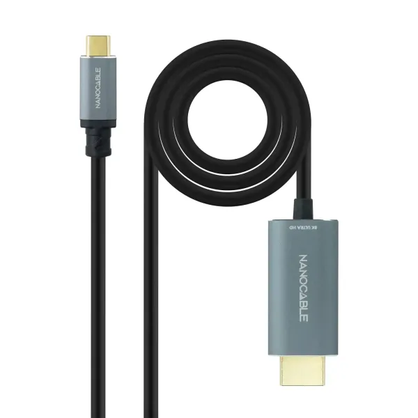 Nanocable Cable Conversor USB-C a HDMI 2.1 8K 60Hz 1.8m Negro 