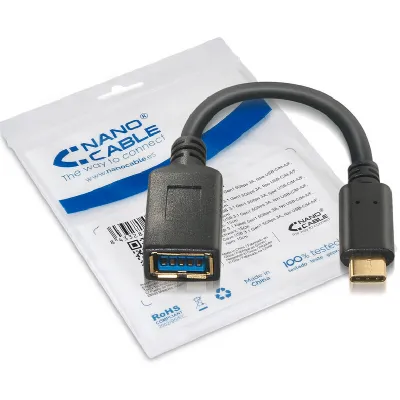 Nanocable Cable USB 3.1 Tipo C a USB Tipo A Macho/Hembra 15cm Nanocable Cable USB 3.1 Tipo C a USB Tipo A Macho/Hembra 15cm