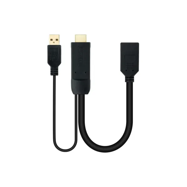 Nanocable Conversor HDMI 2.0 a DisplayPort V1.2 20cm Negro