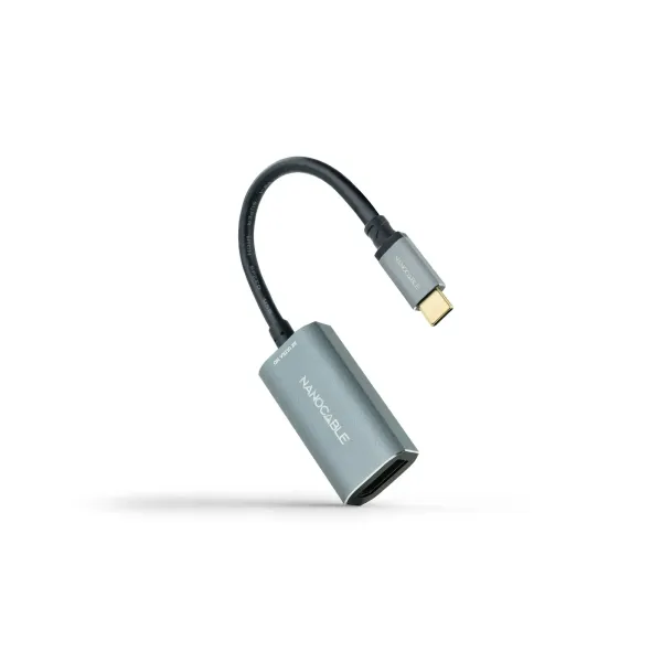 Nanocable Cable Conversor USB Tipo-C Macho a DisplayPort Hembra 15cm Gris