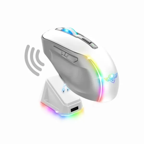 Spirit of Gamer Elite M50 Ratón Gaming Óptico Inalámbrico 8000 DPI Blanco