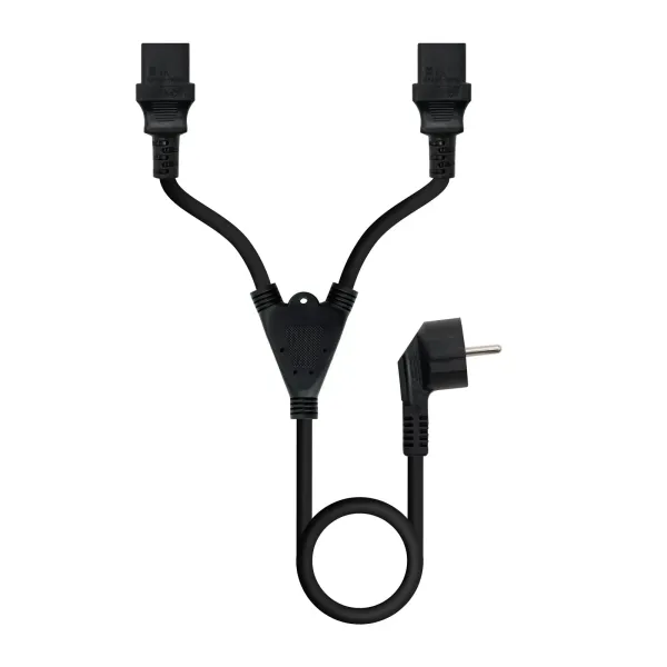 Nanocable Cable de Alimentación Schuko CEE7/7 Macho a 2xC13 Hembra 1.8m Negro 