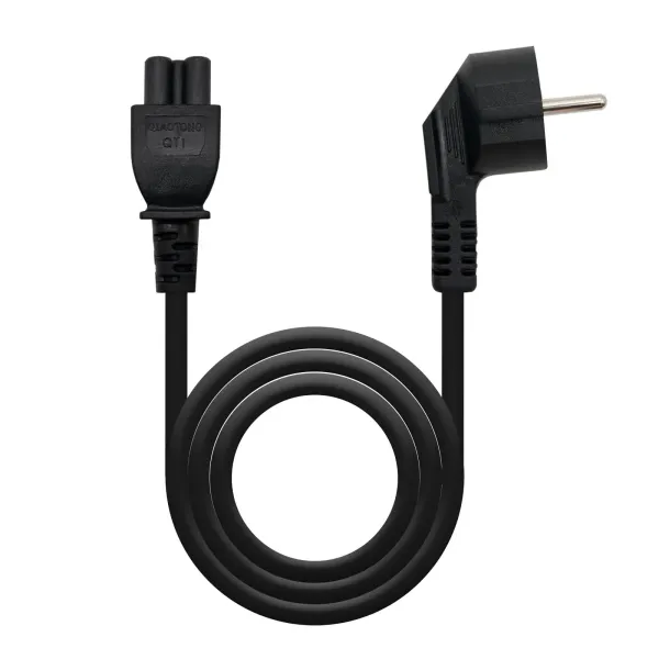 Nanocable Cable de Alimentación Trébol CEE7 Acodado Macho a C5 Hembra 1.5m 
