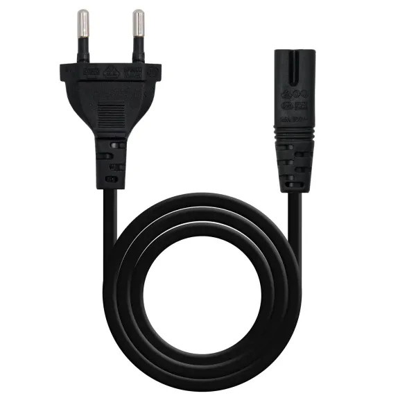 Nanocable Cable de Alimentación Forma 8 CEE7/16 - C7 1.5m Negro 