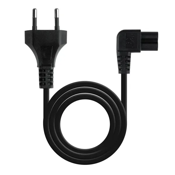Nanocable Cable de Alimentación Acodado CEE7 Macho a C7 Hembra Negro 3 m 