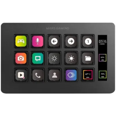 Mars Gaming MSD-ONE Control Deck Slim 15 Teclas Personalizables