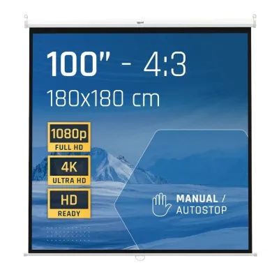 iggual Pantalla Manual 4:3 100" 180x180cm