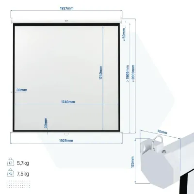 iggual Pantalla Manual 4:3 100" 180x180cm