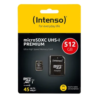 Intenso Premium MicroSDXC 512GB UHS-I U1 Clase 10 Intenso Premium MicroSDXC 512GB UHS-I U1 Clase 10