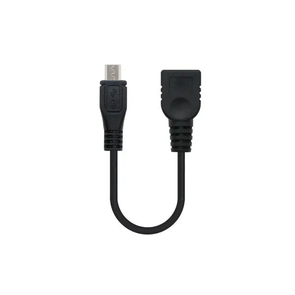 Nanocable Cable OTG USB 2.0 Micro USB-B Macho a USB-A Hembra 15cm Negro