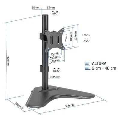 Iggual Soporte de Sobremesa para Monitor 13"/32" VESA 100x100 Iggual Soporte de Sobremesa para Monitor 13"/32" VESA 100x100